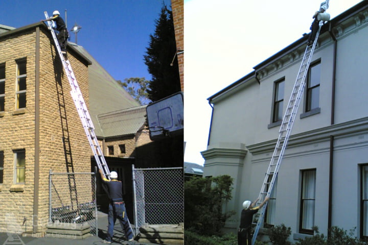Geelong gutter cleaners on double storey roofs