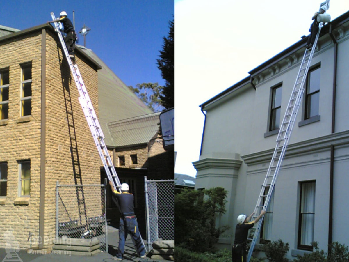Double storey gutter cleaning